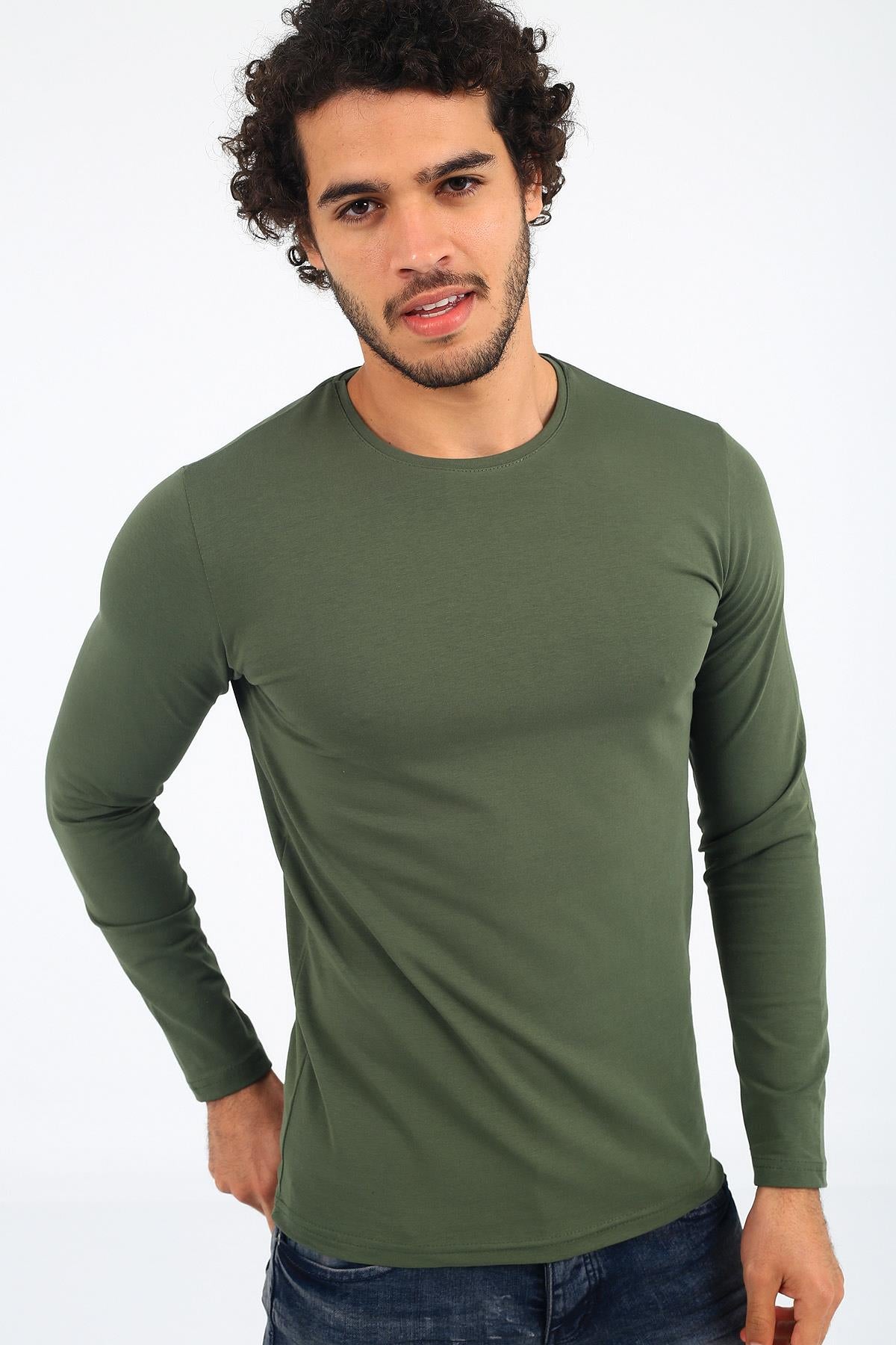 Mys Lion 4013 Slim Fit Likralı Uzunkol Basic Sweat