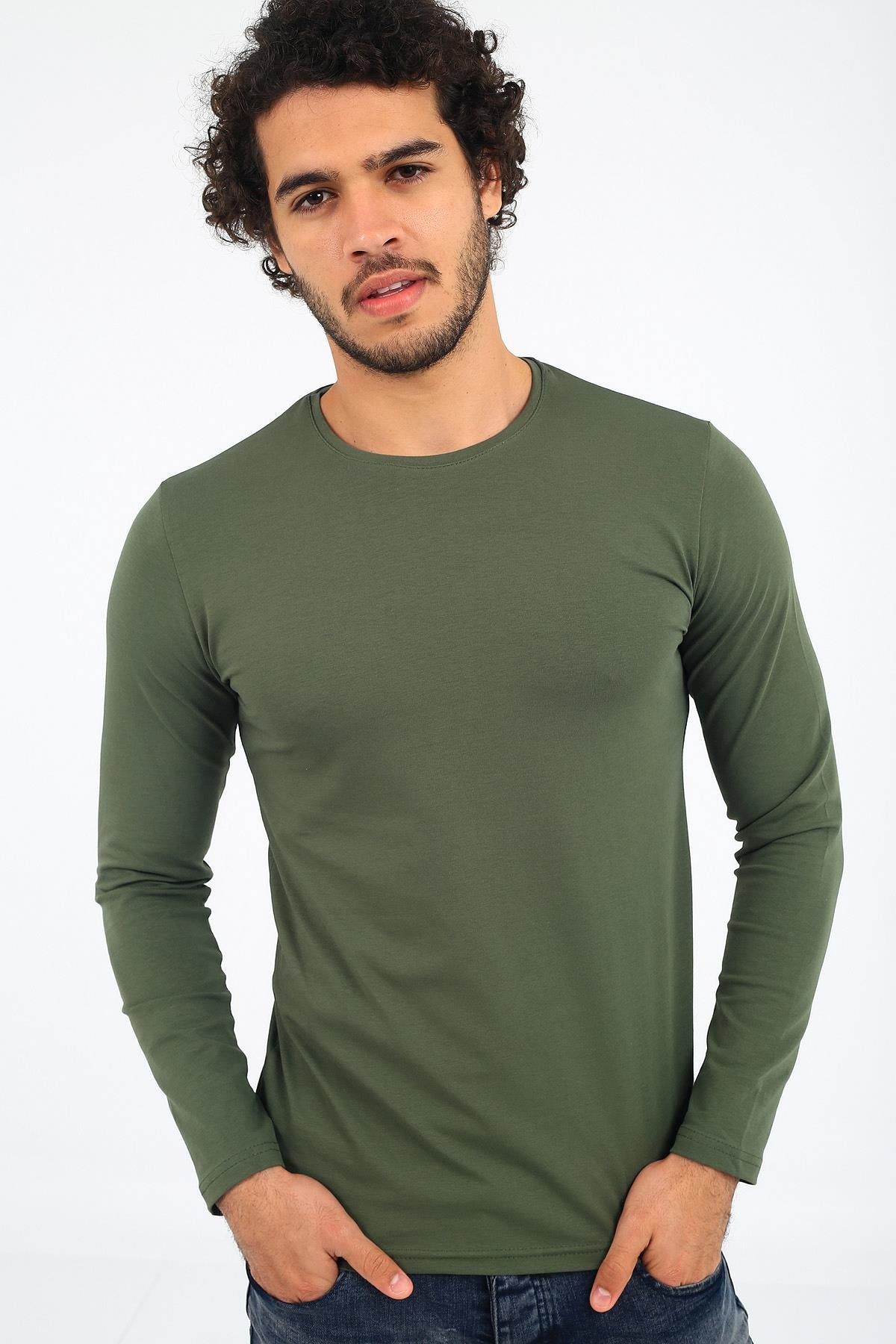 Mys Lion 4013 Slim Fit Likralı Uzunkol Basic Sweat