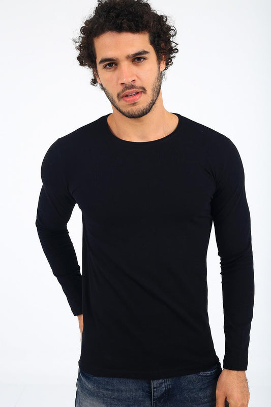 Mys Lion 4013 Slim Fit Likralı Uzunkol Basic Sweat