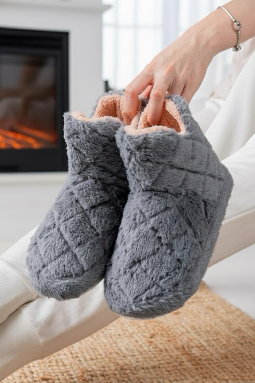 Ness Kadın Ev Botu Peluş Ev Pandufu Ses Yapmaz Taban Sıcak Şık Kürklü Panduf Ev Botu
