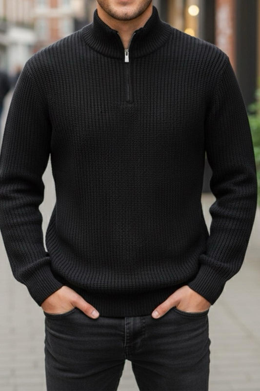 Nex Yarım Fermuarlı Dik Yaka Kalın Erkek Kazak