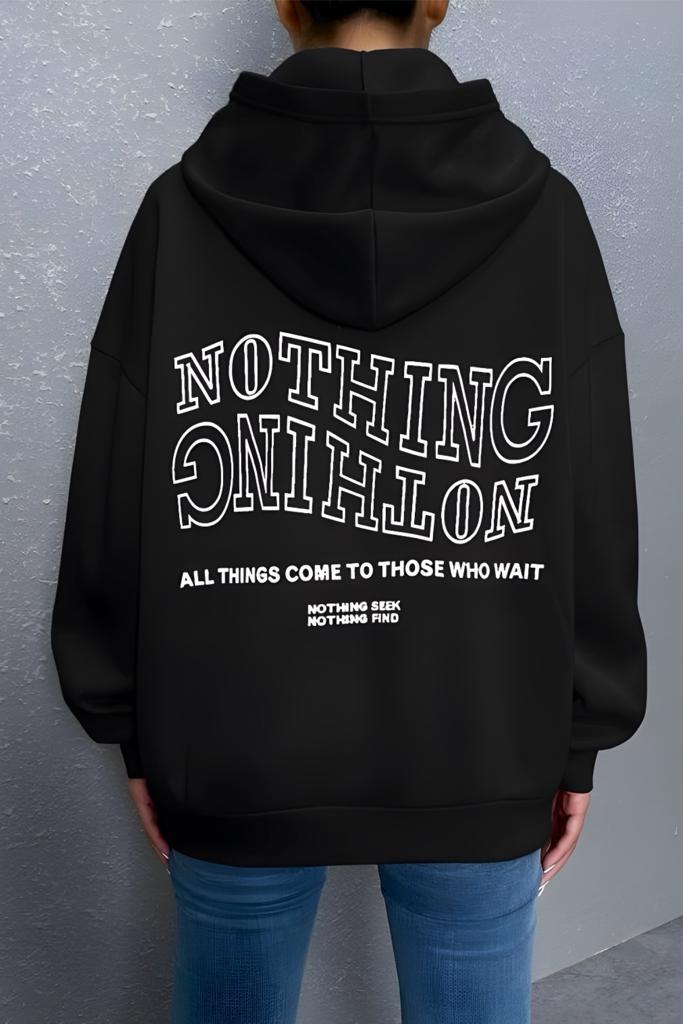 Nothing Sırt Baskılı Pamuklu Unisex Sweatshirt