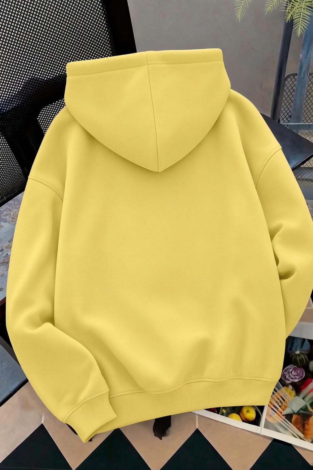 NYC Baskılı Unisex Kapüşonlu Kanguru Cep Sweatshirt