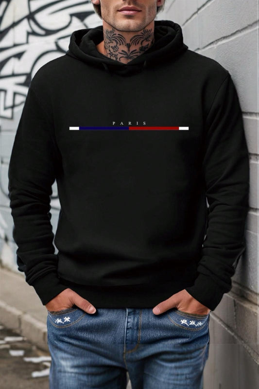 Paris Ön Baskılı Pamuklu Erkek Sweatshirt