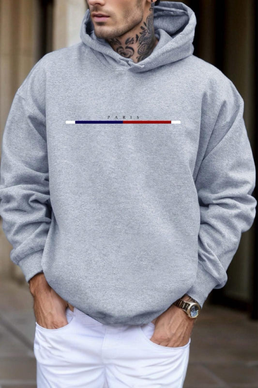 Paris Ön Baskılı Pamuklu Erkek Sweatshirt