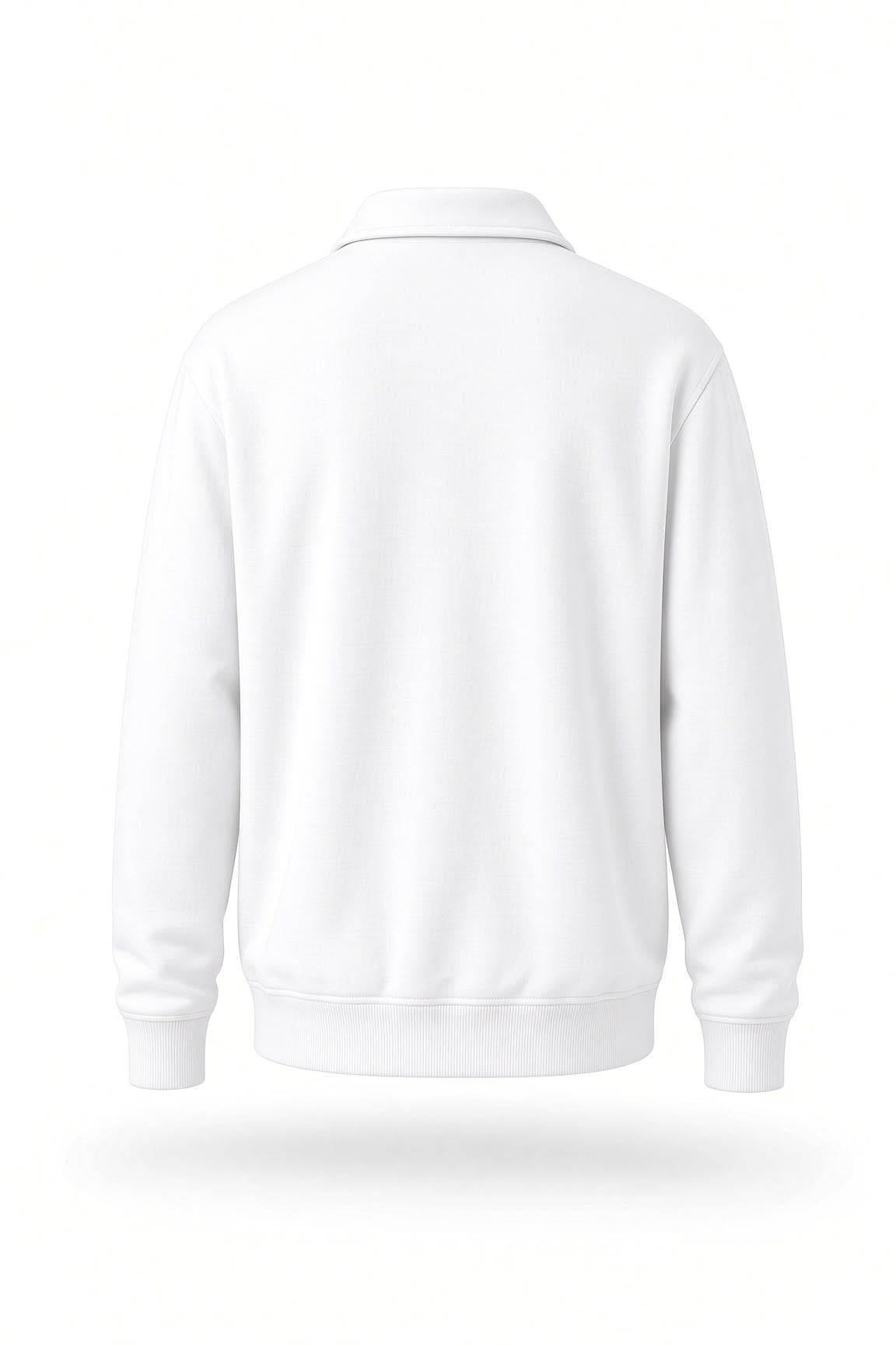 Poylx İki İplik Erkek Polo Yaka Metal Fermuarlı Sweatshirt - Yarım Fermuarlı Rahat Kalıp Düz Renk Sweat