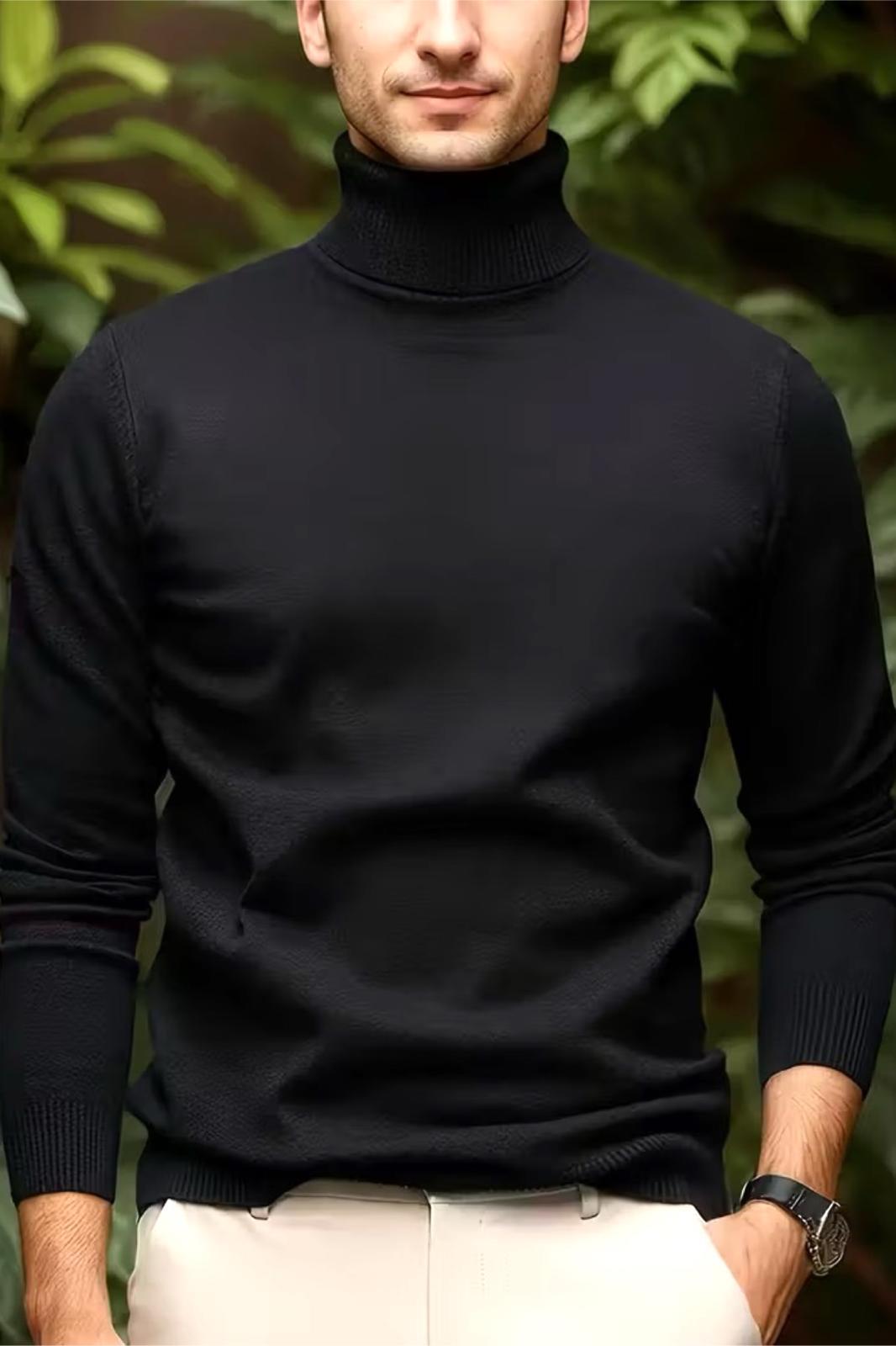 Premium Slim Fit Pamuk Polyester Erkek Boğazlı Kazak Triko