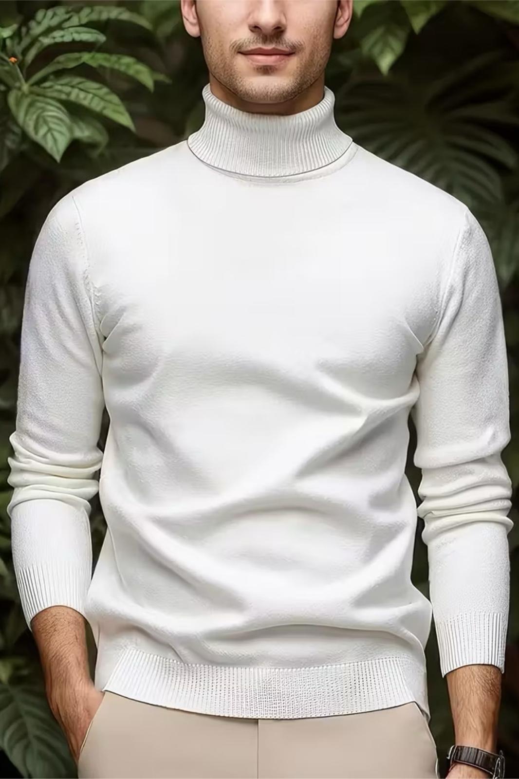Premium Slim Fit Pamuk Polyester Erkek Boğazlı Kazak Triko