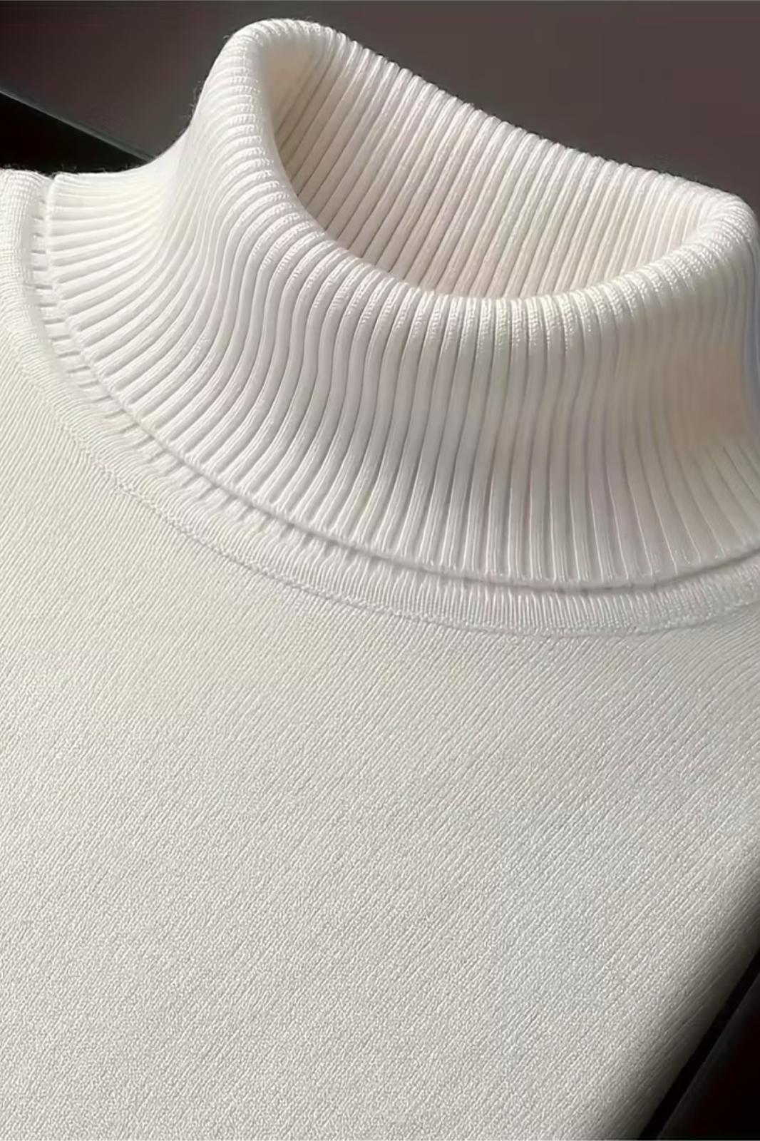 Premium Slim Fit Pamuk Polyester Erkek Boğazlı Kazak Triko