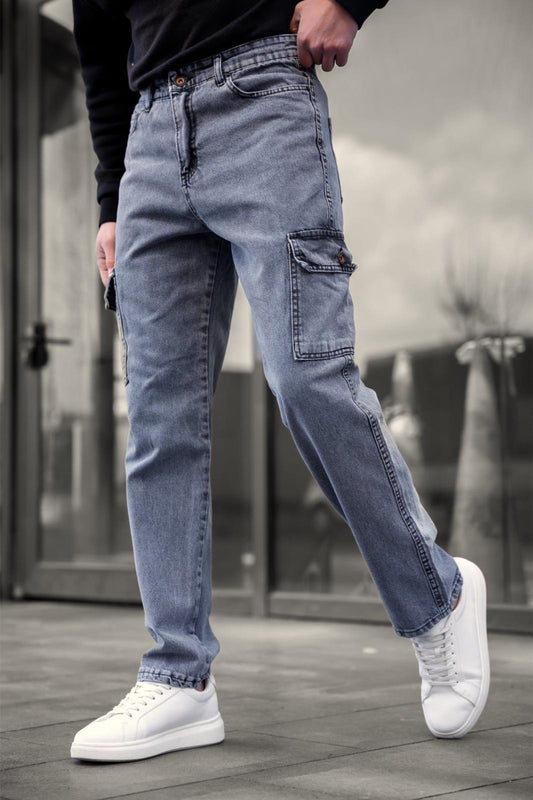 Prf 011 Yıpratmalı Komando Baggy Fit Kot Kargo Pantolon