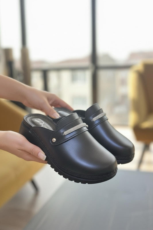 Prl 3103 Taşlı Ortopedik Yumuşak Hafif Taban Günlük Anne Kadın Terlik