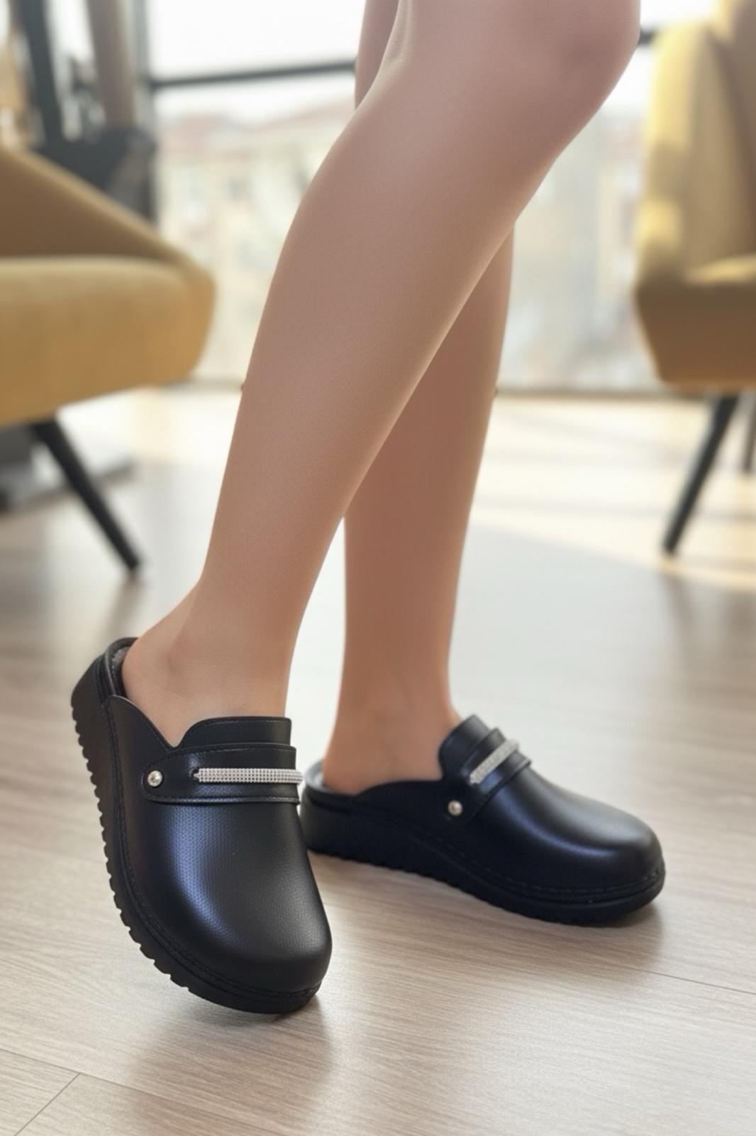 Prl 3103 Taşlı Ortopedik Yumuşak Hafif Taban Günlük Anne Kadın Terlik