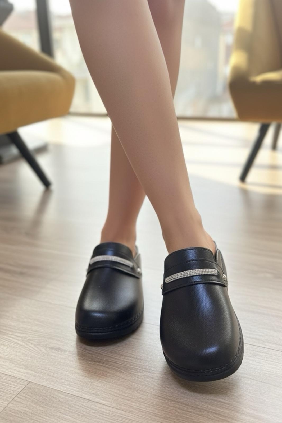 Prl 3103 Taşlı Ortopedik Yumuşak Hafif Taban Günlük Anne Kadın Terlik