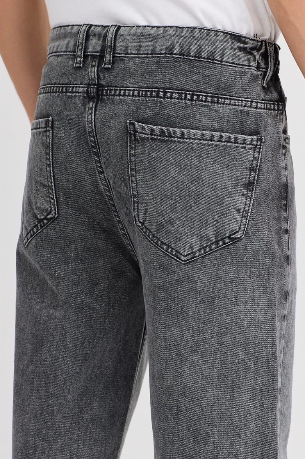 Reax 896 Beli Lastikli İpli Baggy Bol Kesim Kot Pantolon