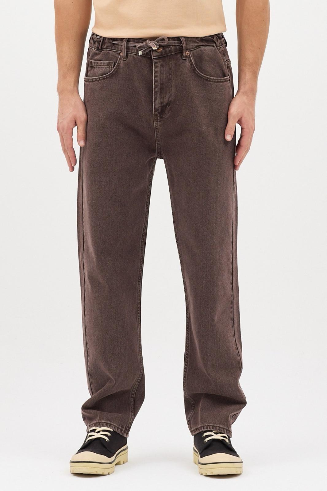 Reax 896 Beli Lastikli İpli Baggy Bol Kesim Kot Pantolon