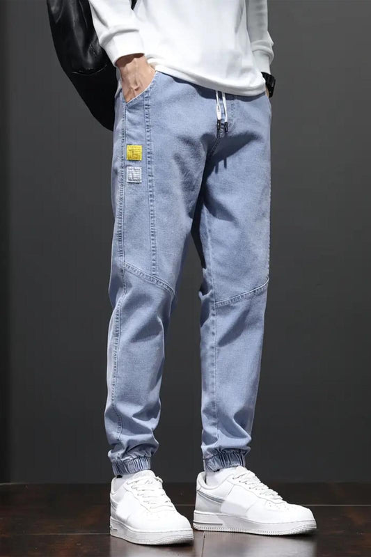 Reax Joss Beli ve Paçası Lastikli İpli Jogger Kesim Erkek Jean Pantolon