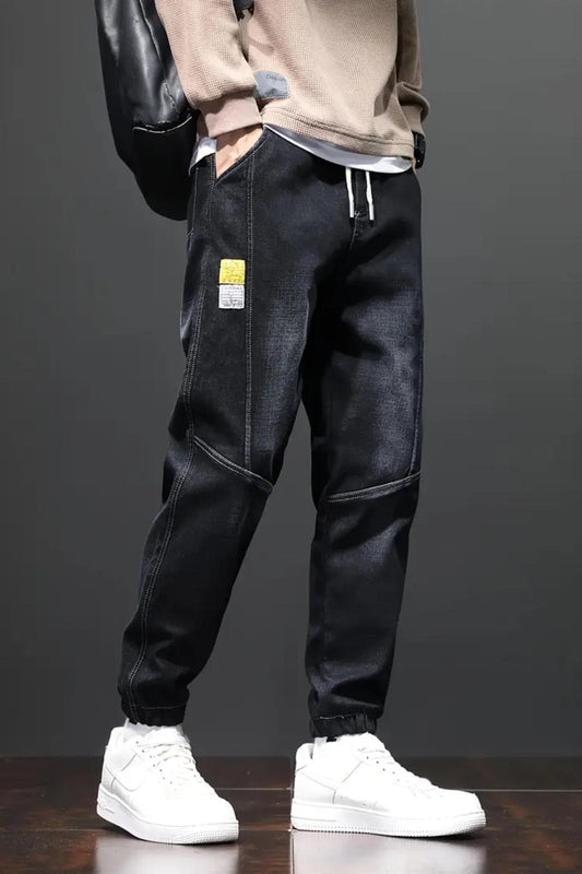 Reax Joss Beli ve Paçası Lastikli İpli Jogger Kesim Erkek Jean Pantolon