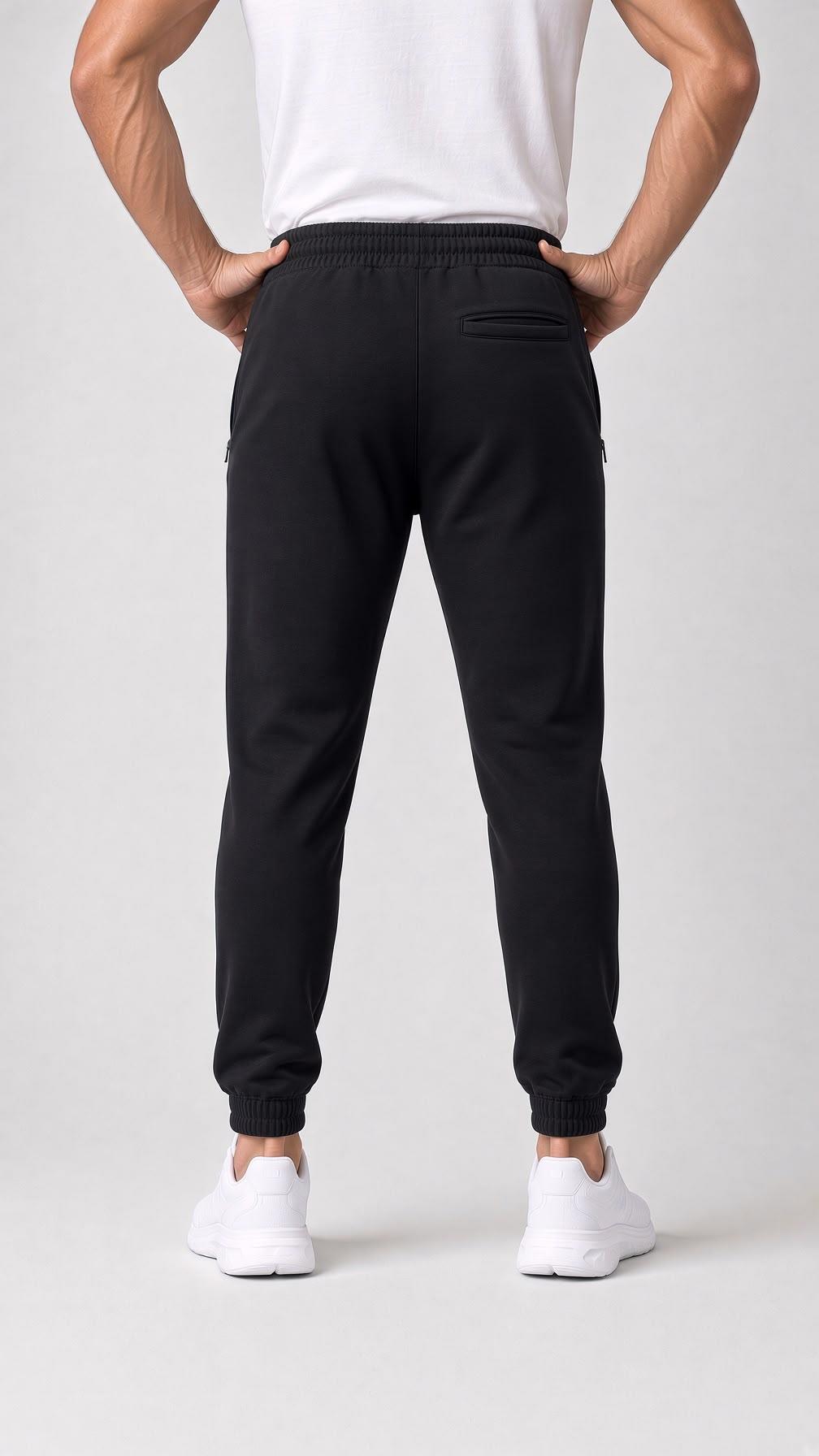 Regy Erkek Slim Fit Jogger Üç İplik Pamuklu Eşofman Altı - Fermuarlı Cepli Günlük Spor Giyim
