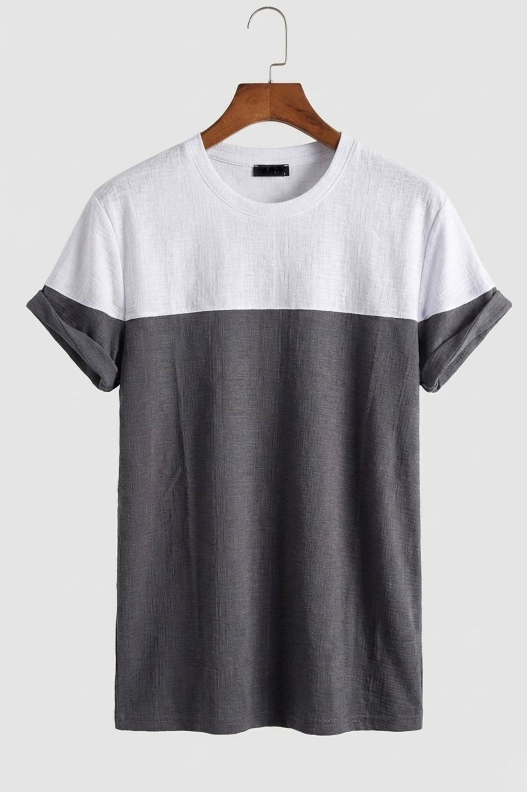 Reka Jakar Dokulu Panel Detaylı Slim Fit Bisiklet Erkek Yaka Tişört
