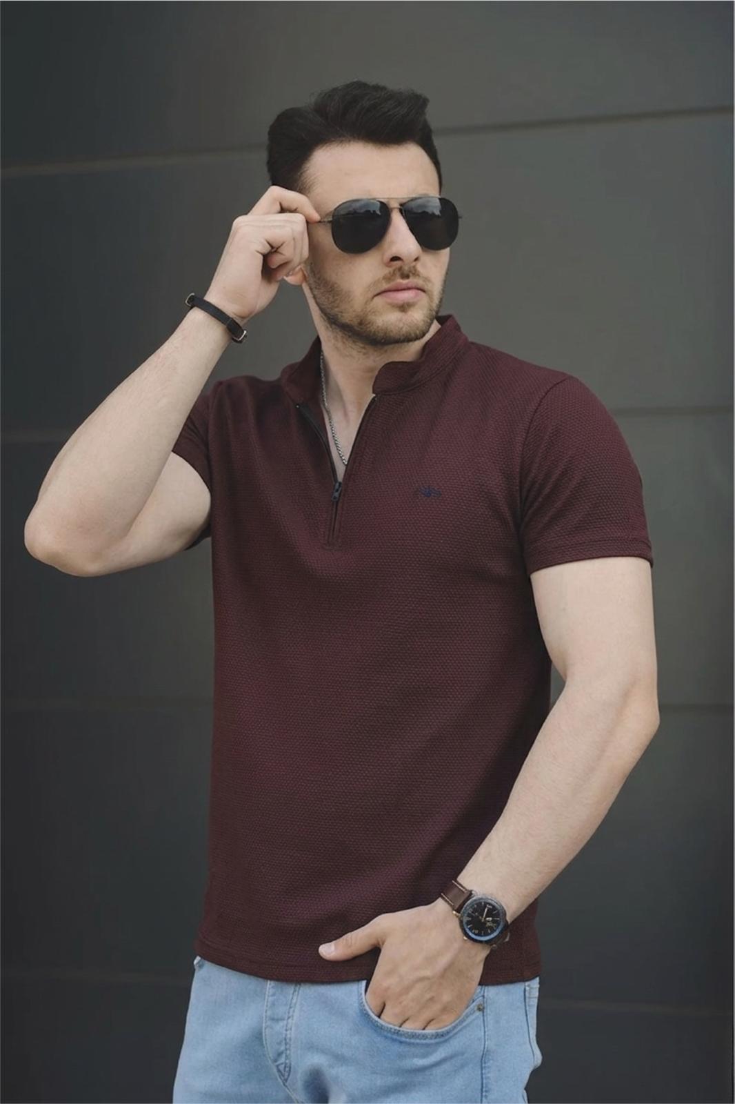 Roderick Hakim Yaka Petek Kumaş Yarım Fermuarlı Erkek Tshirt