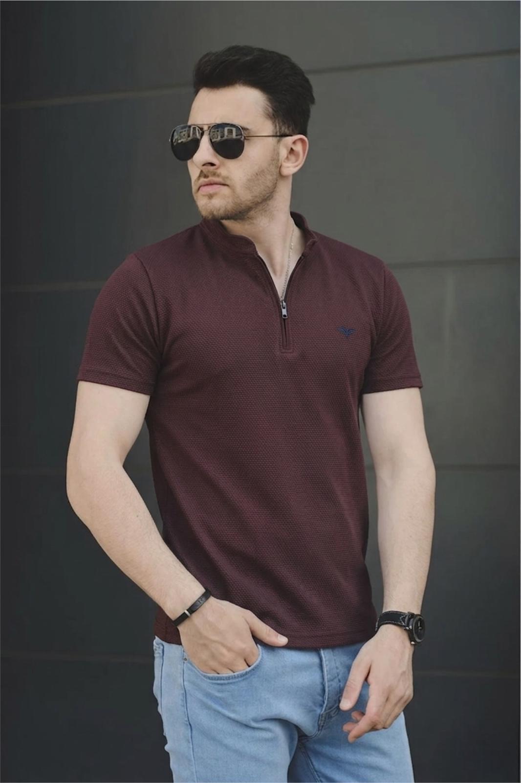 Roderick Hakim Yaka Petek Kumaş Yarım Fermuarlı Erkek Tshirt