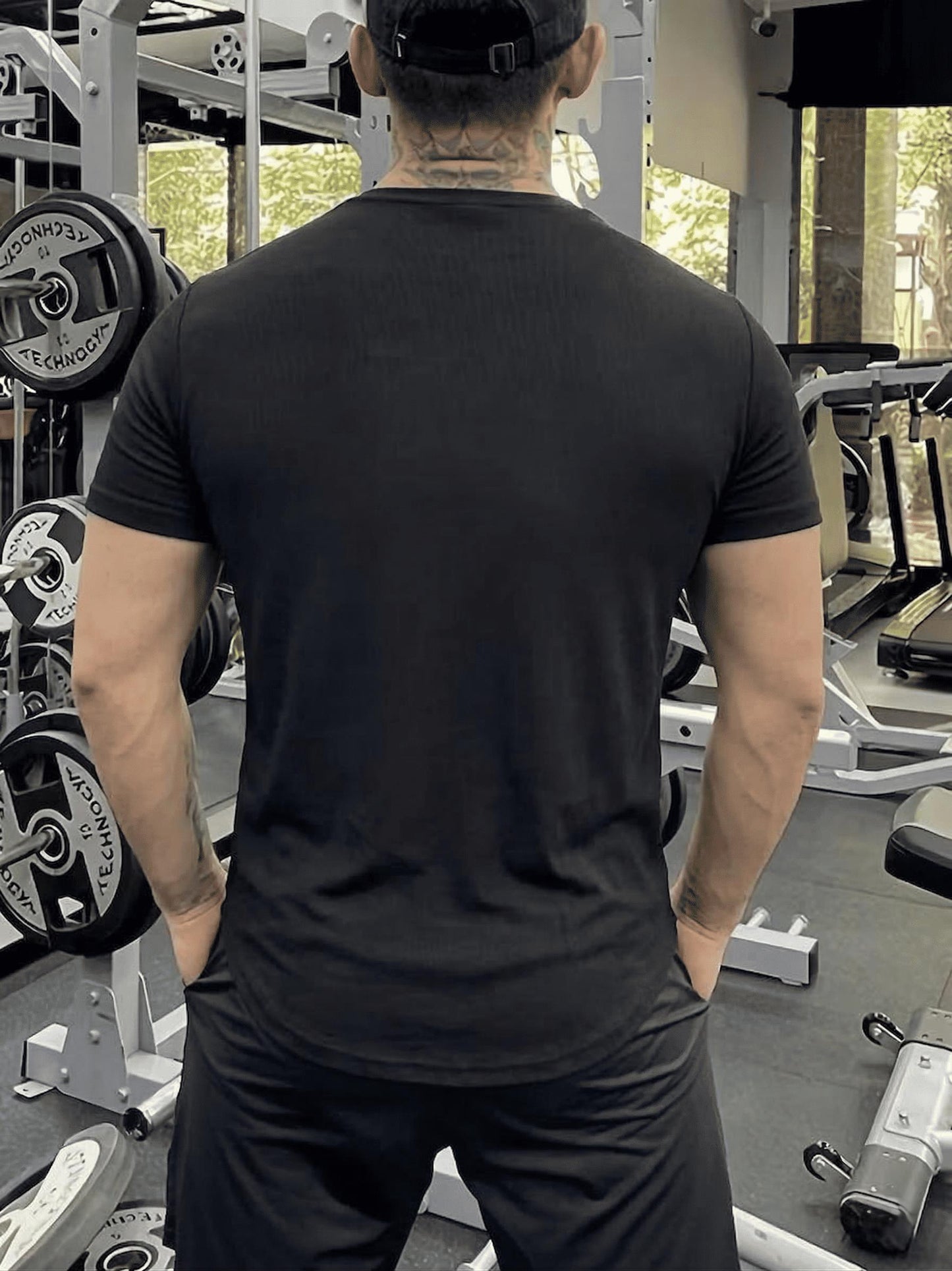 San Loe Erkek Slim Fit Likralı Henley Yaka Kısa Kollu Tişört - Düğmeli Esnek Kumaş