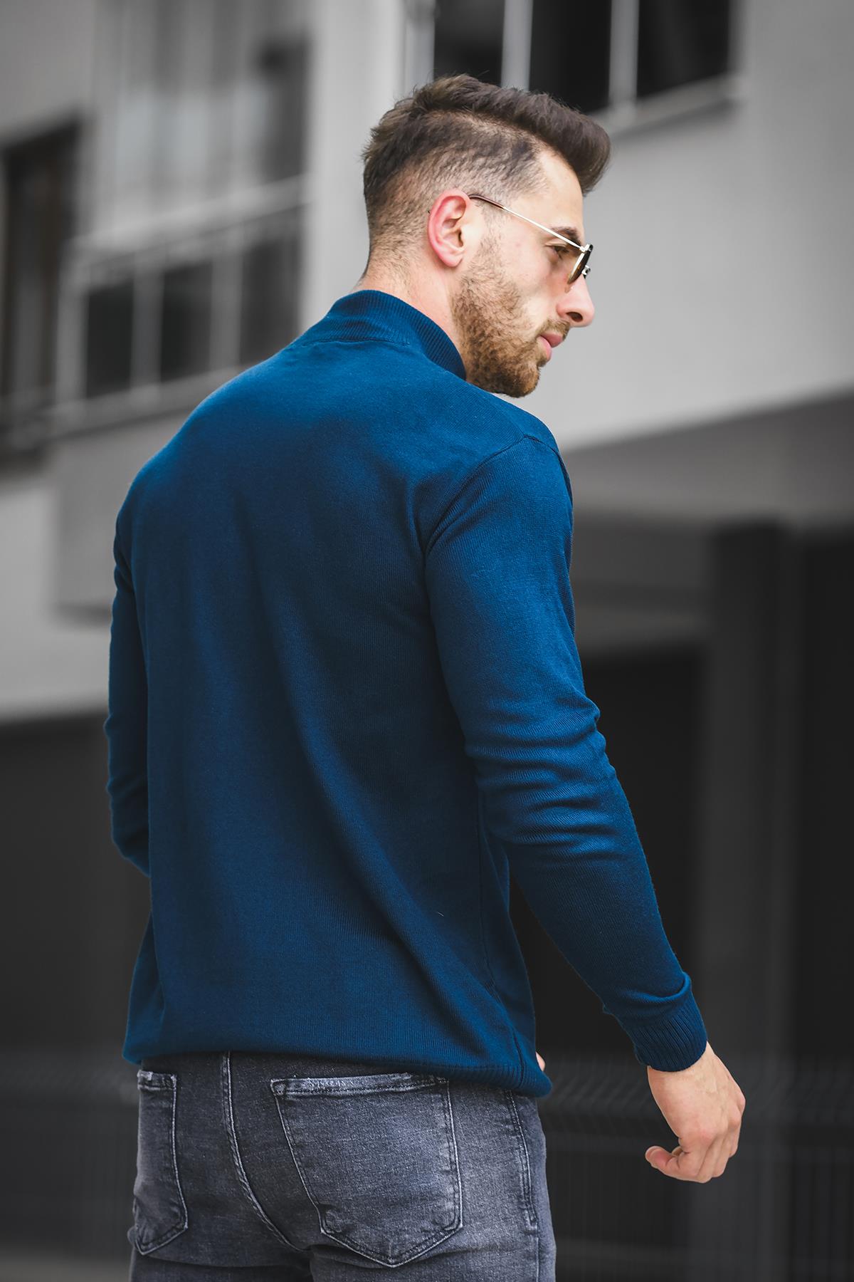 Seka 815 Pamuk Slim Fit Erkek Yarım Balıkçı Kazak