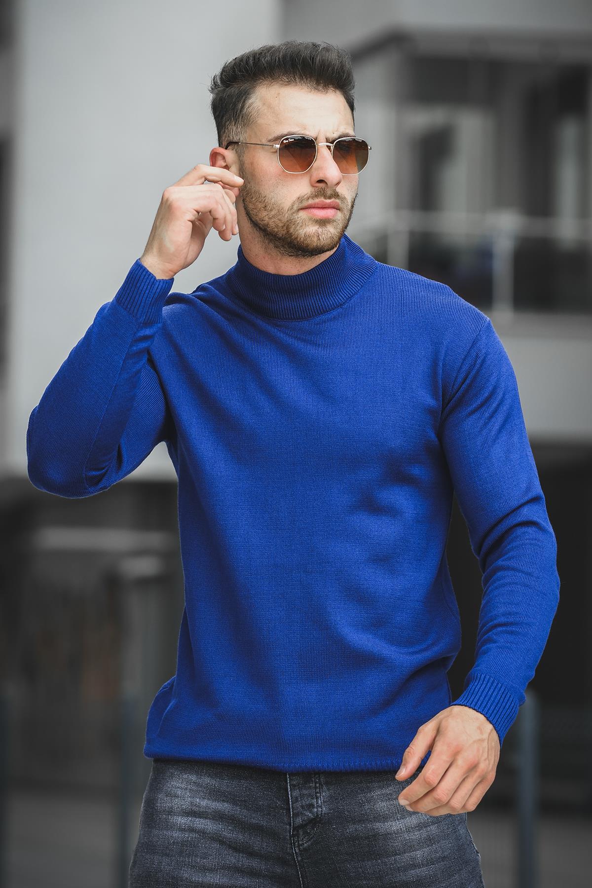 Seka 815 Pamuk Slim Fit Erkek Yarım Balıkçı Kazak