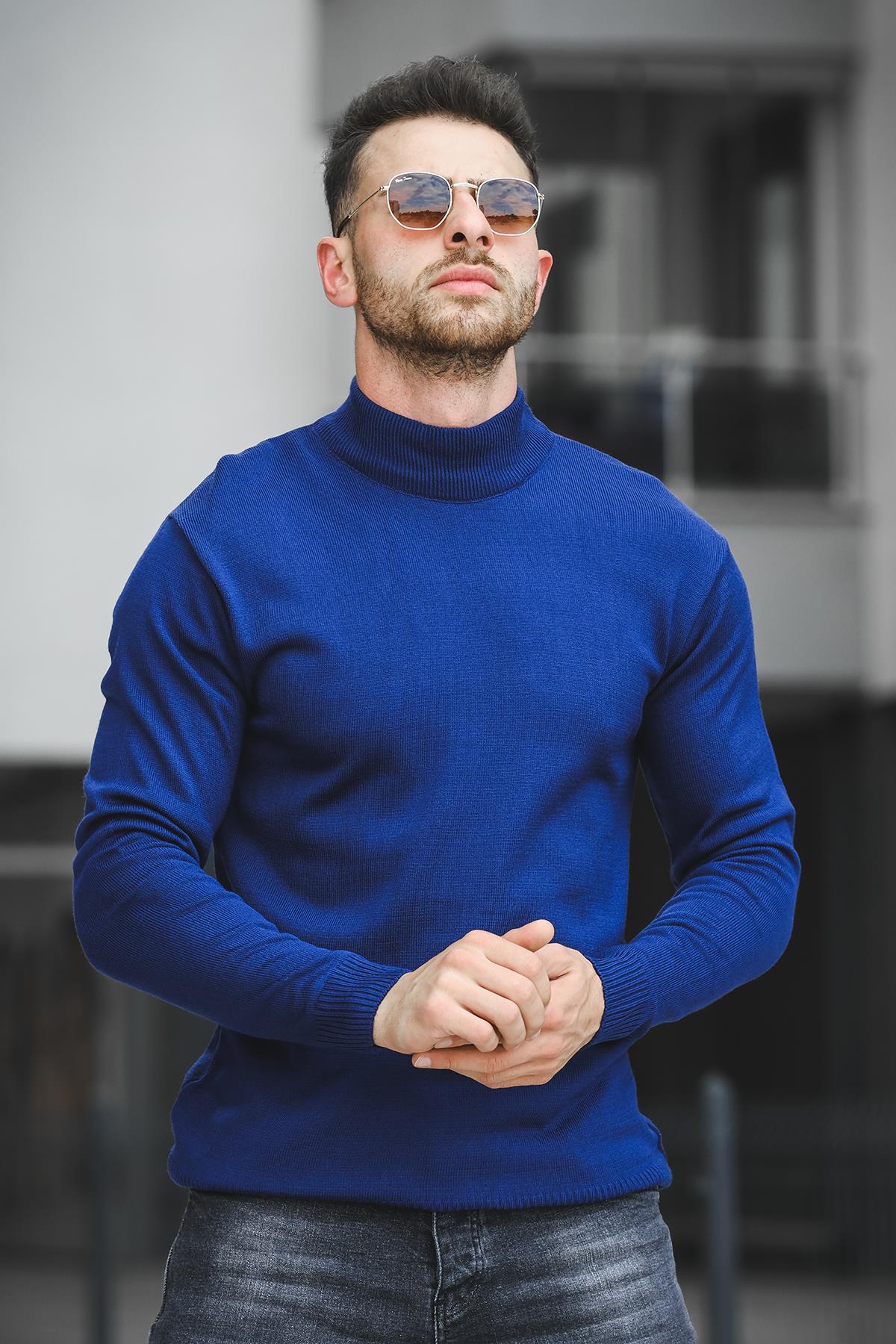 Seka 815 Pamuk Slim Fit Erkek Yarım Balıkçı Kazak