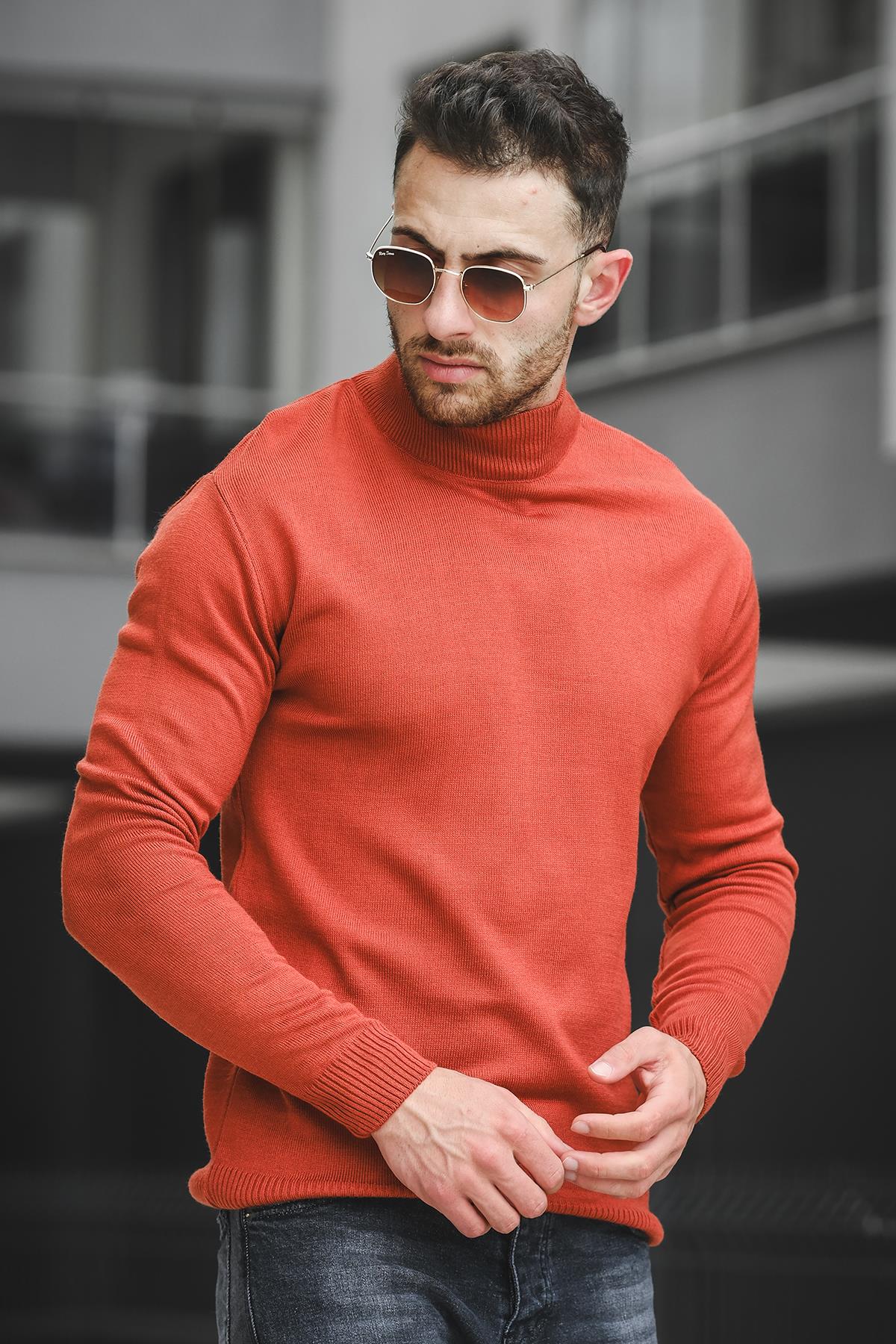 Seka 815 Pamuk Slim Fit Erkek Yarım Balıkçı Kazak