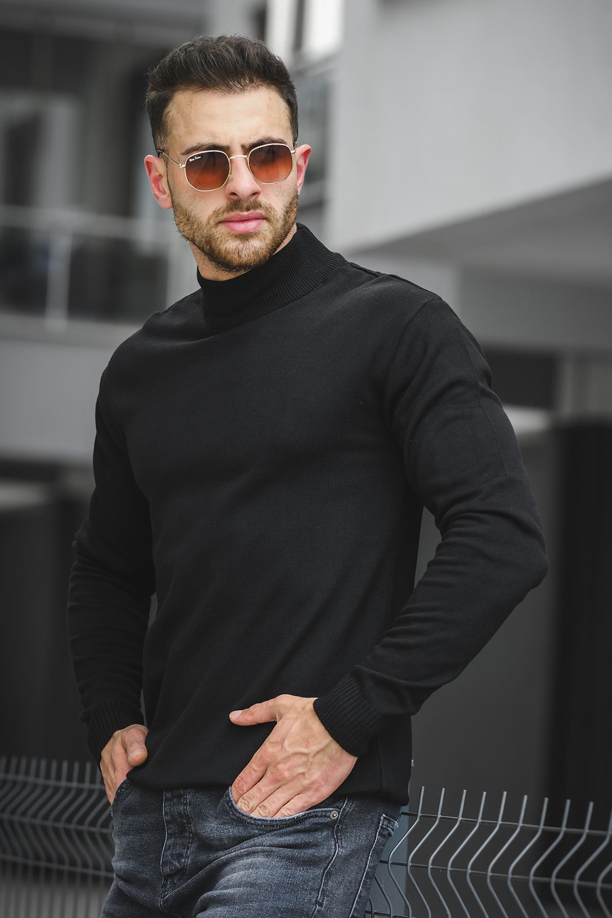 Seka 815 Pamuk Slim Fit Erkek Yarım Balıkçı Kazak