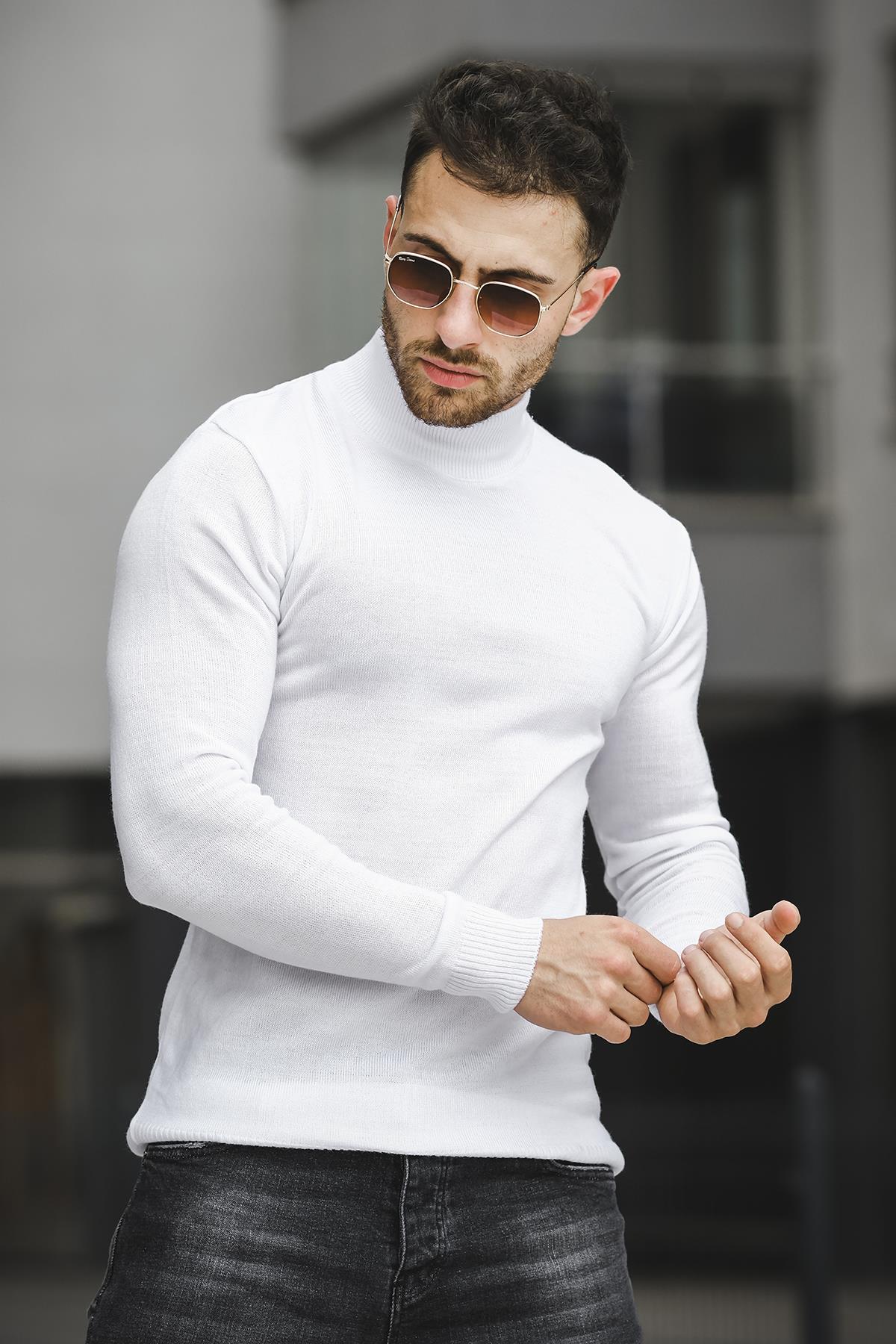 Seka 815 Pamuk Slim Fit Erkek Yarım Balıkçı Kazak