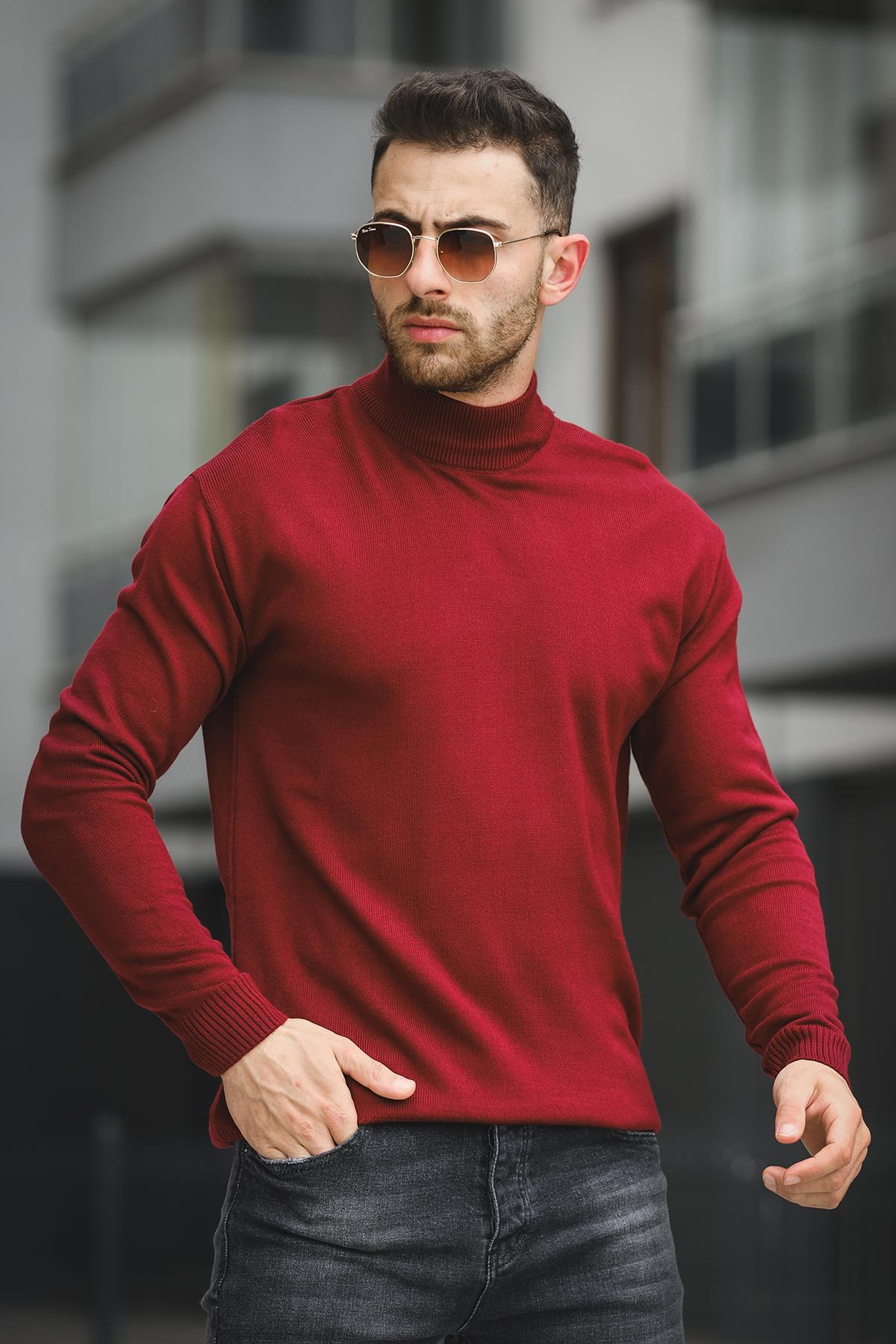 Seka 815 Pamuk Slim Fit Erkek Yarım Balıkçı Kazak