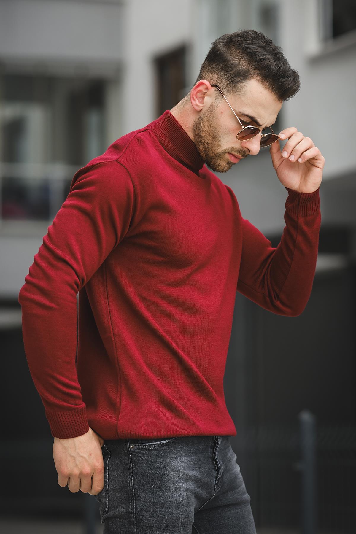 Seka 815 Pamuk Slim Fit Erkek Yarım Balıkçı Kazak