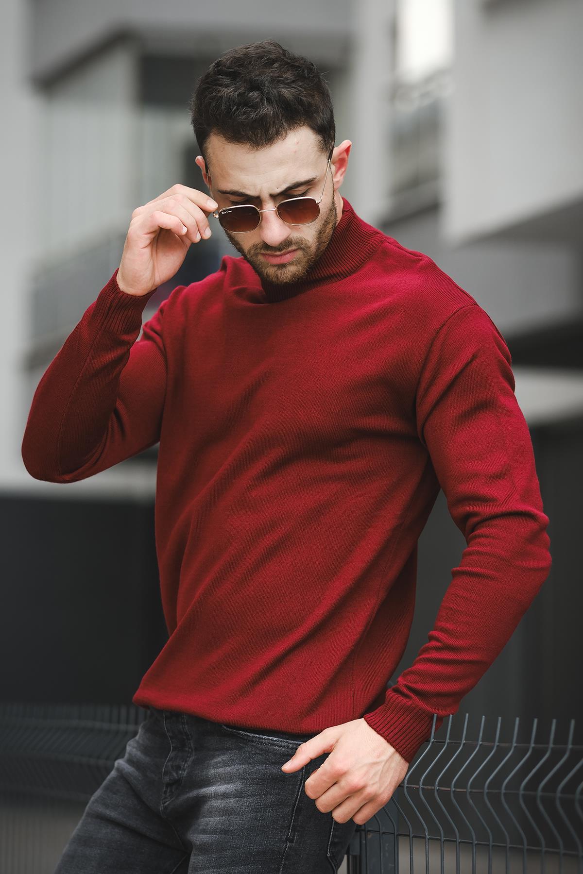 Seka 815 Pamuk Slim Fit Erkek Yarım Balıkçı Kazak