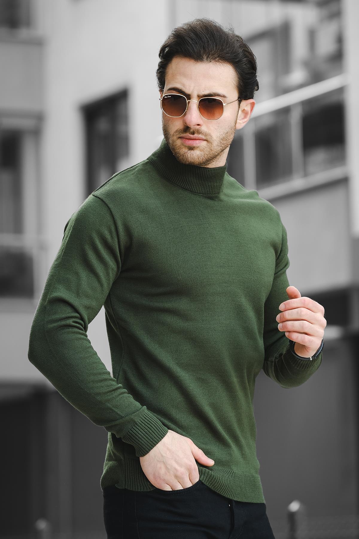 Seka 815 Pamuk Slim Fit Erkek Yarım Balıkçı Kazak