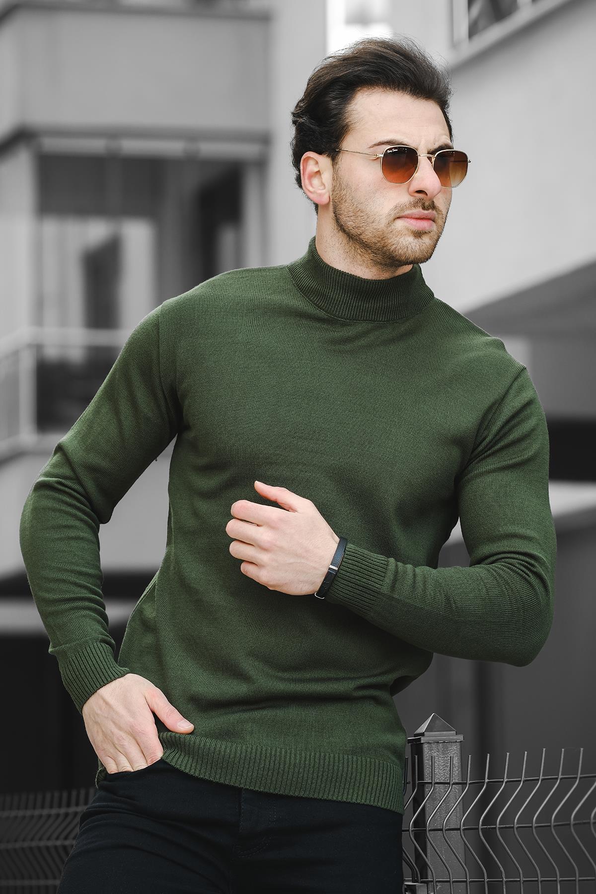 Seka 815 Pamuk Slim Fit Erkek Yarım Balıkçı Kazak