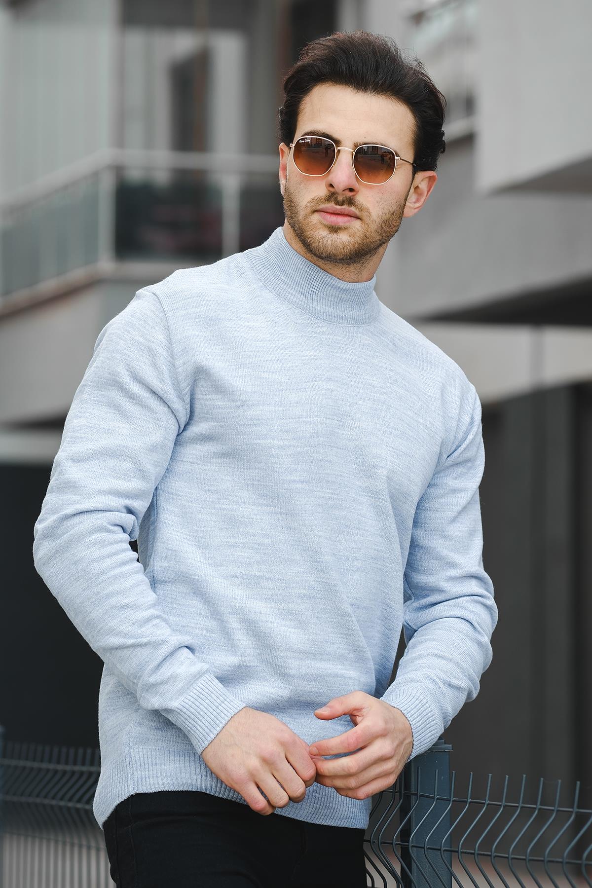 Seka 815 Pamuk Slim Fit Erkek Yarım Balıkçı Kazak