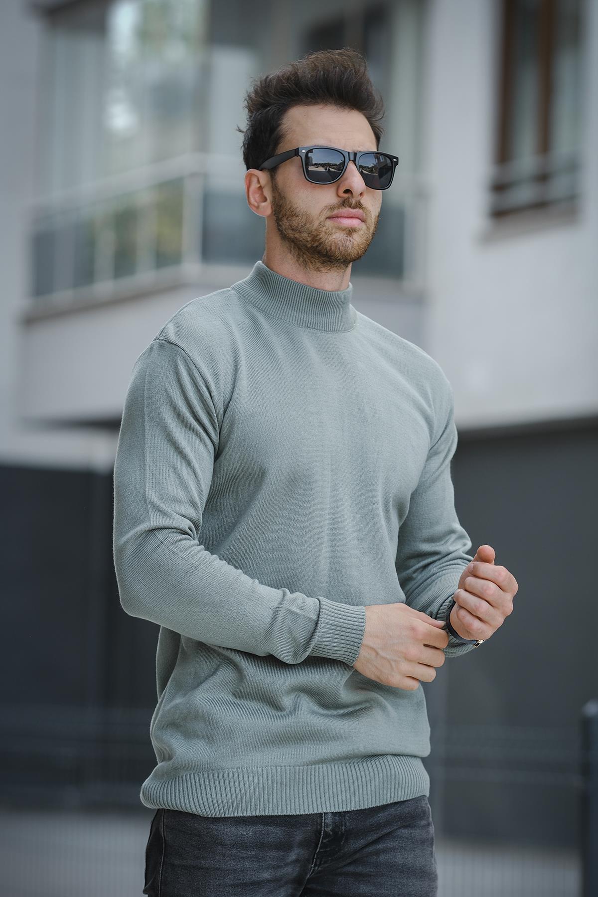 Seka 815 Pamuk Slim Fit Erkek Yarım Balıkçı Kazak