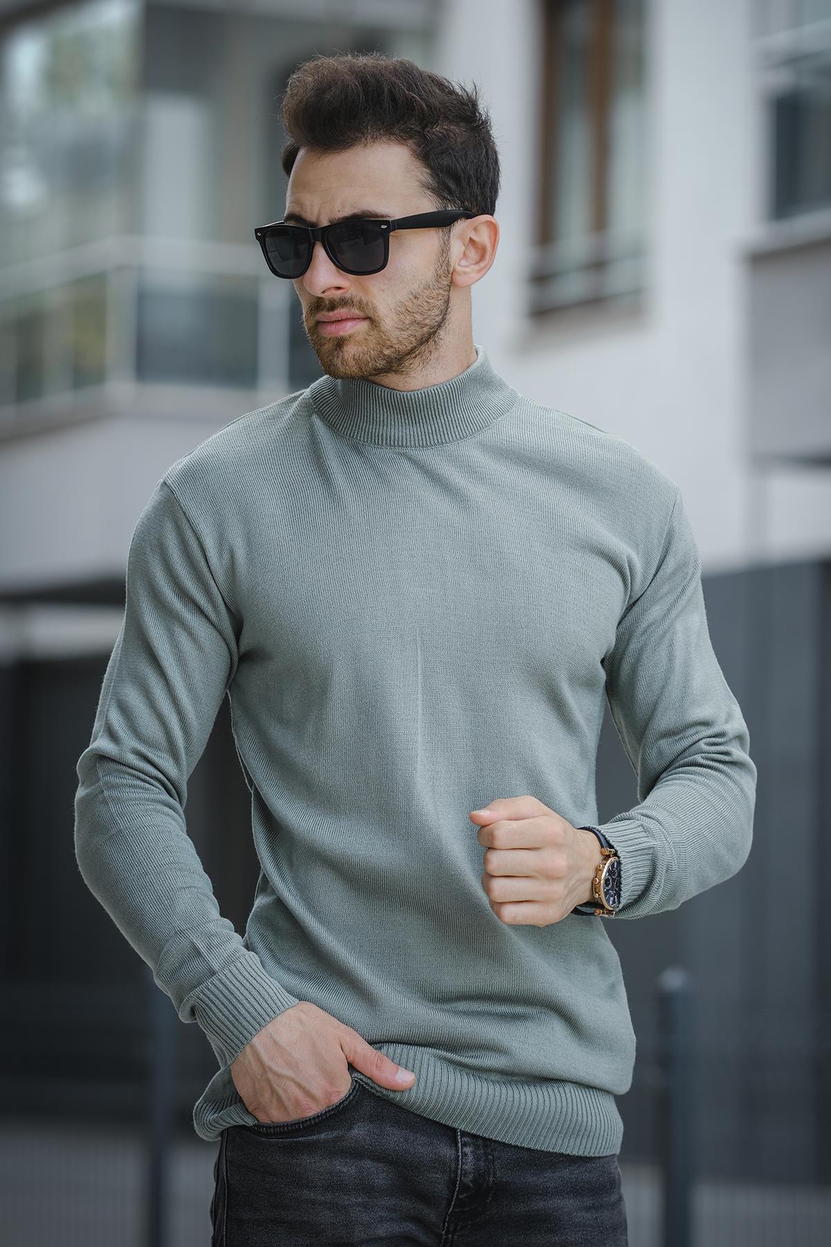 Seka 815 Pamuk Slim Fit Erkek Yarım Balıkçı Kazak