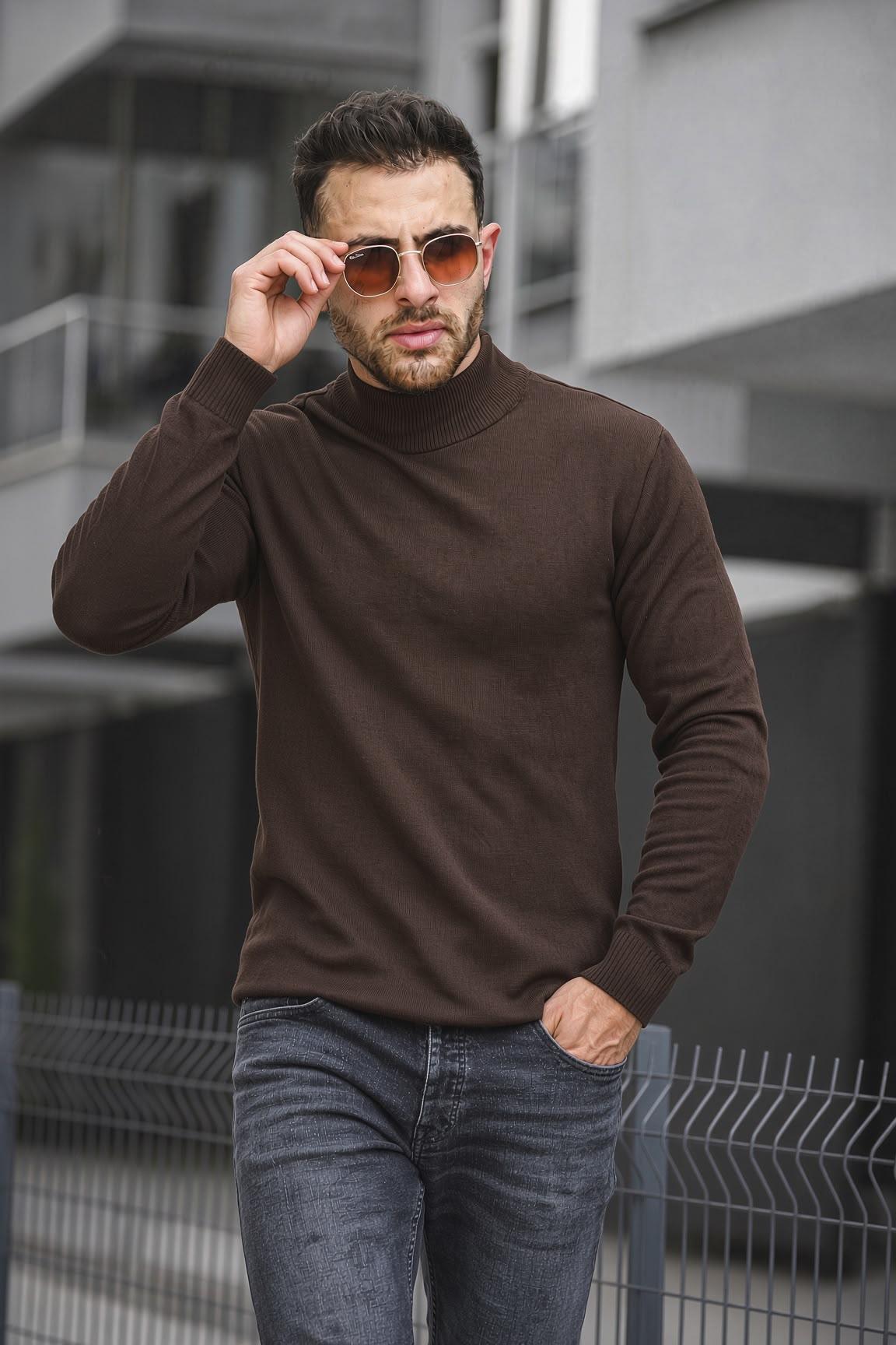 Seka 815 Pamuk Slim Fit Erkek Yarım Balıkçı Kazak