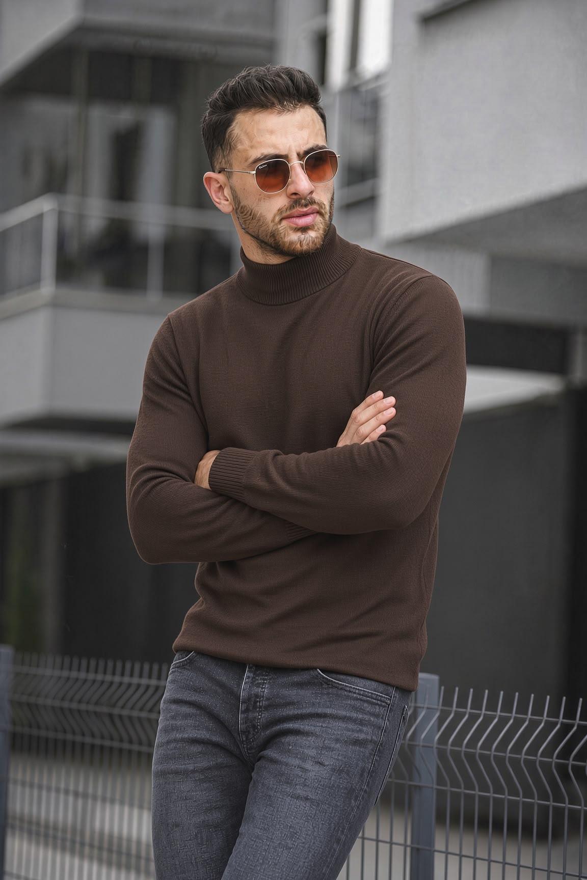 Seka 815 Pamuk Slim Fit Erkek Yarım Balıkçı Kazak