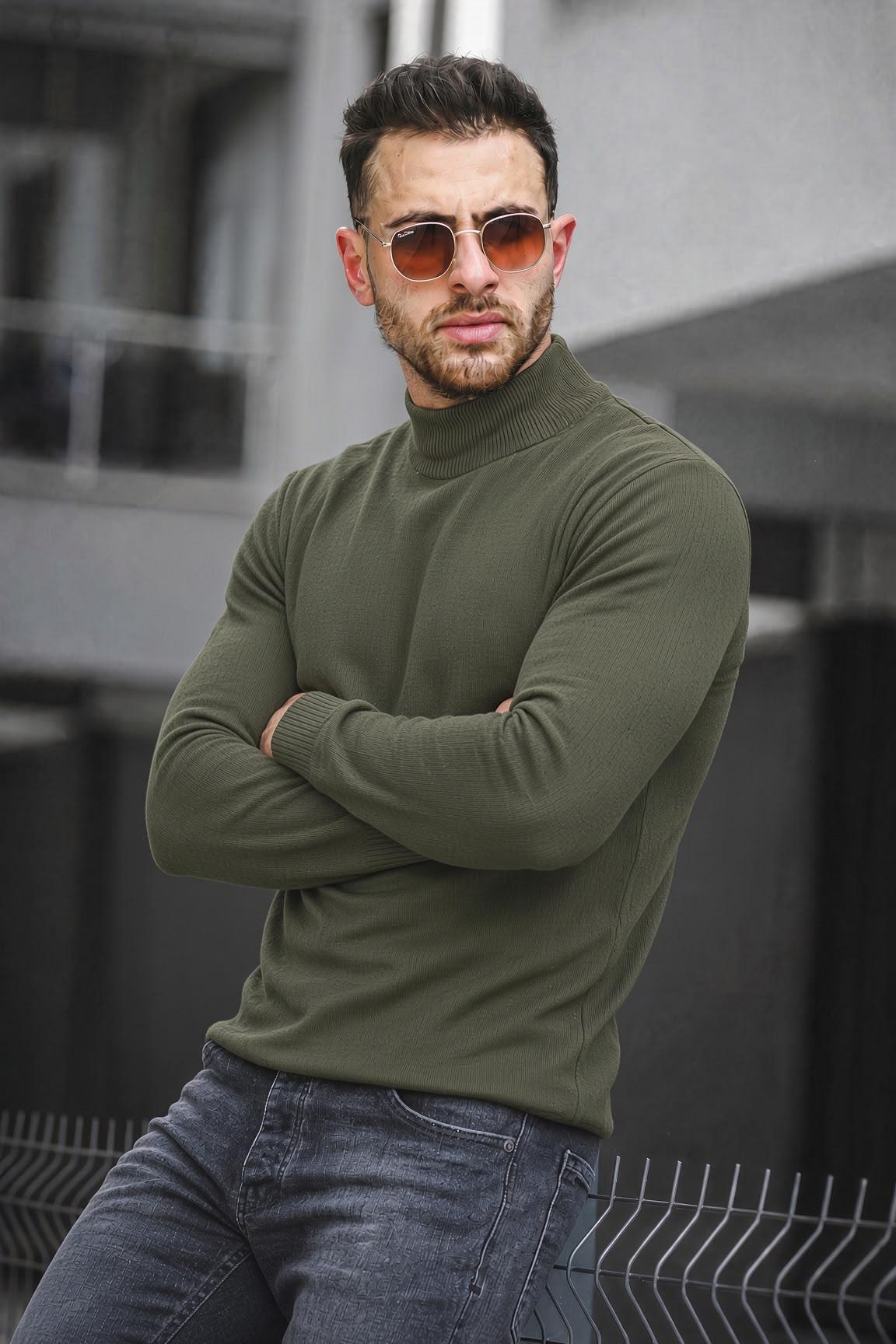 Seka 815 Pamuk Slim Fit Erkek Yarım Balıkçı Kazak