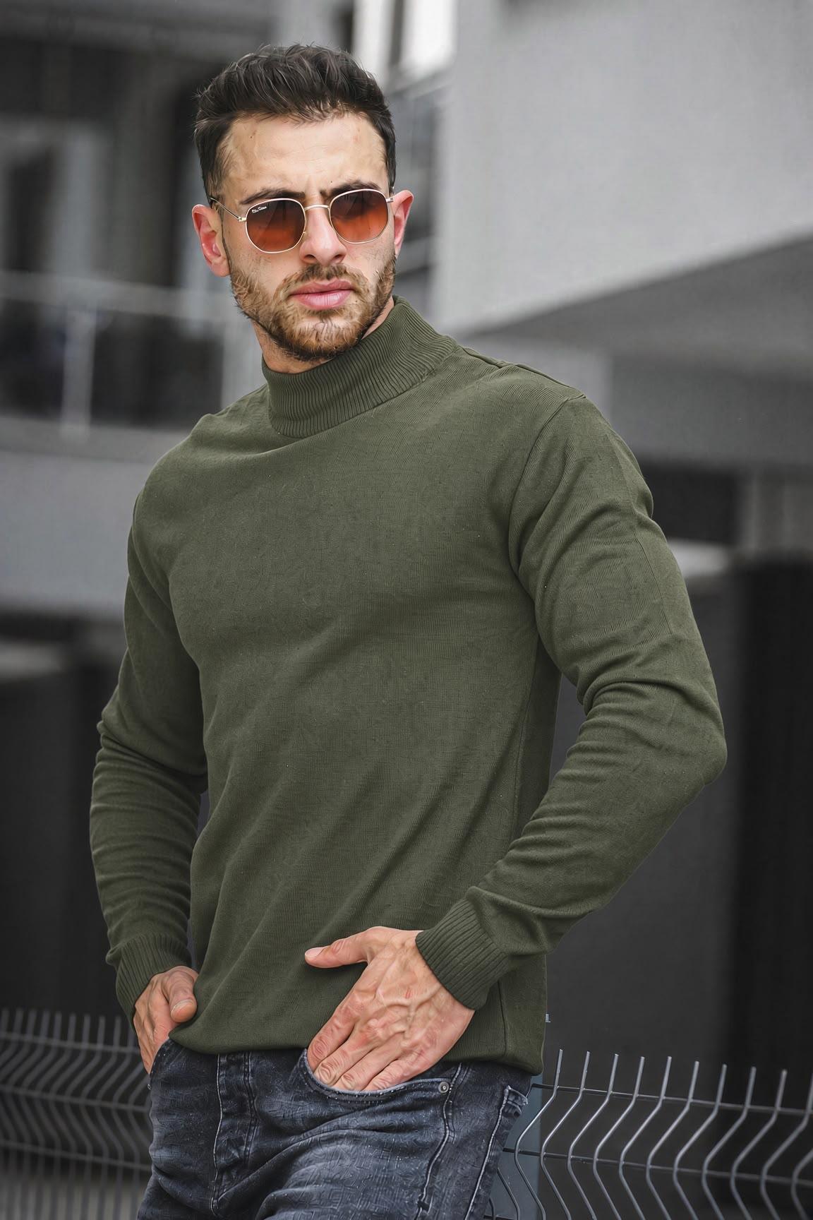 Seka 815 Pamuk Slim Fit Erkek Yarım Balıkçı Kazak
