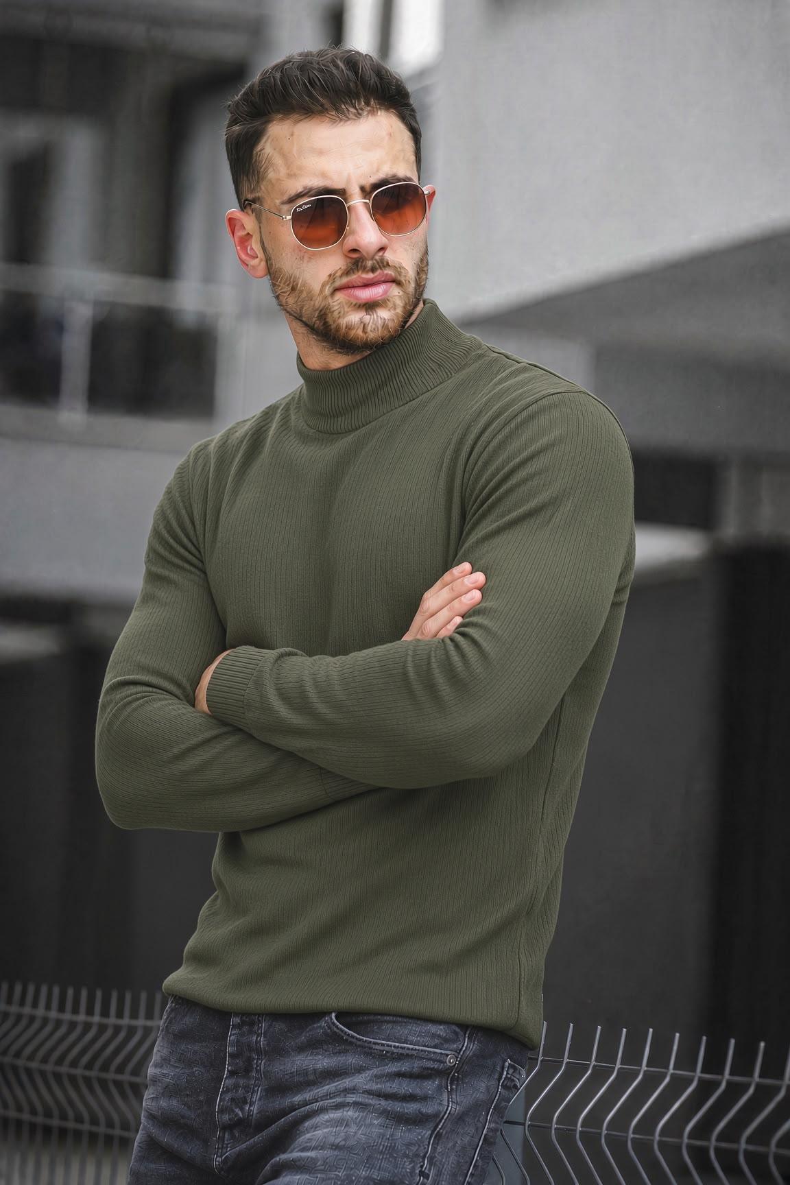 Seka 815 Pamuk Slim Fit Erkek Yarım Balıkçı Kazak