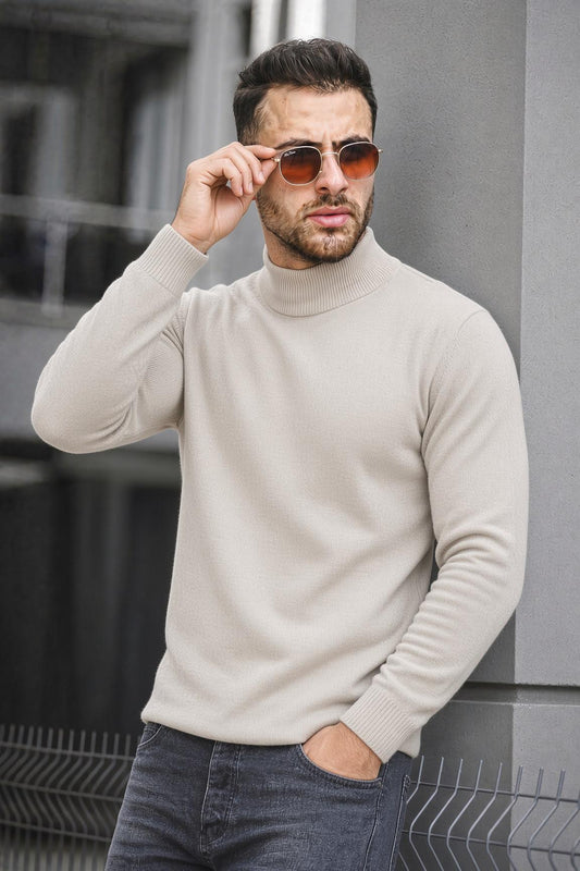 Seka 815 Pamuk Slim Fit Erkek Yarım Balıkçı Kazak
