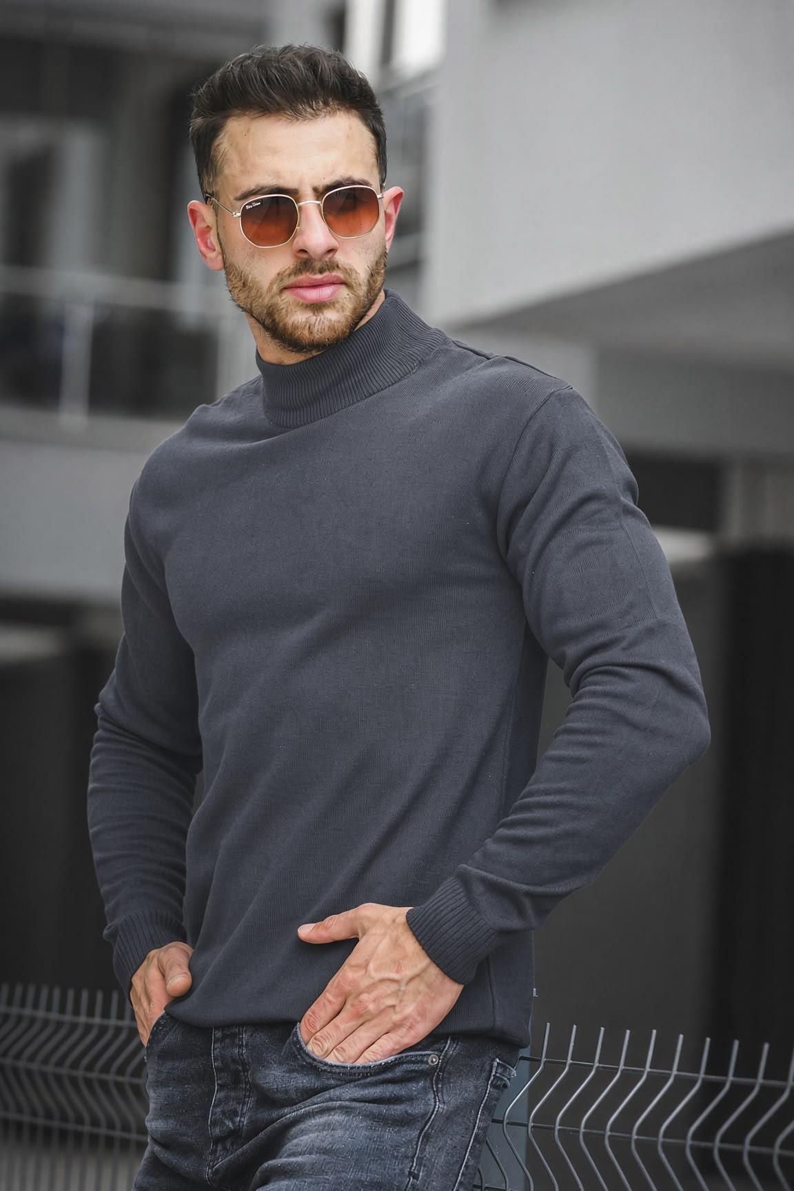 Seka 815 Pamuk Slim Fit Erkek Yarım Balıkçı Kazak