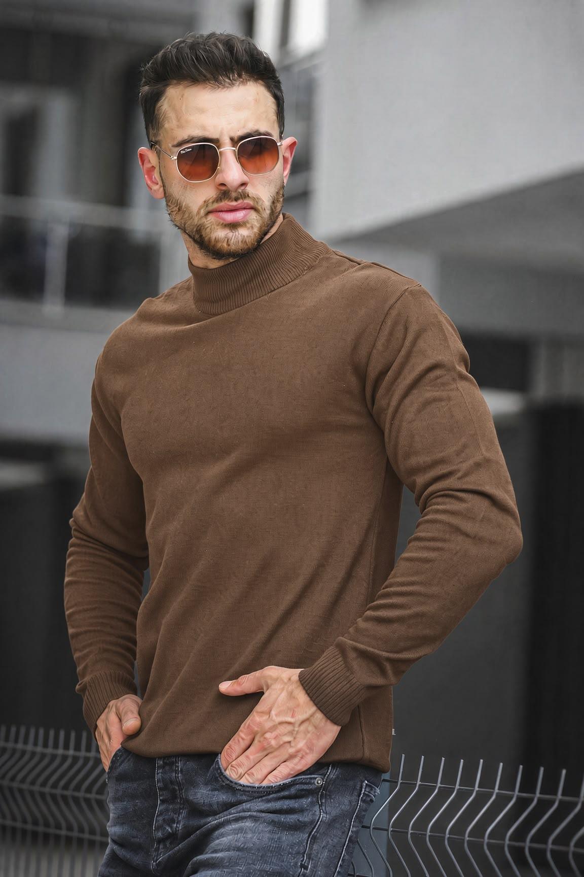 Seka 815 Pamuk Slim Fit Erkek Yarım Balıkçı Kazak