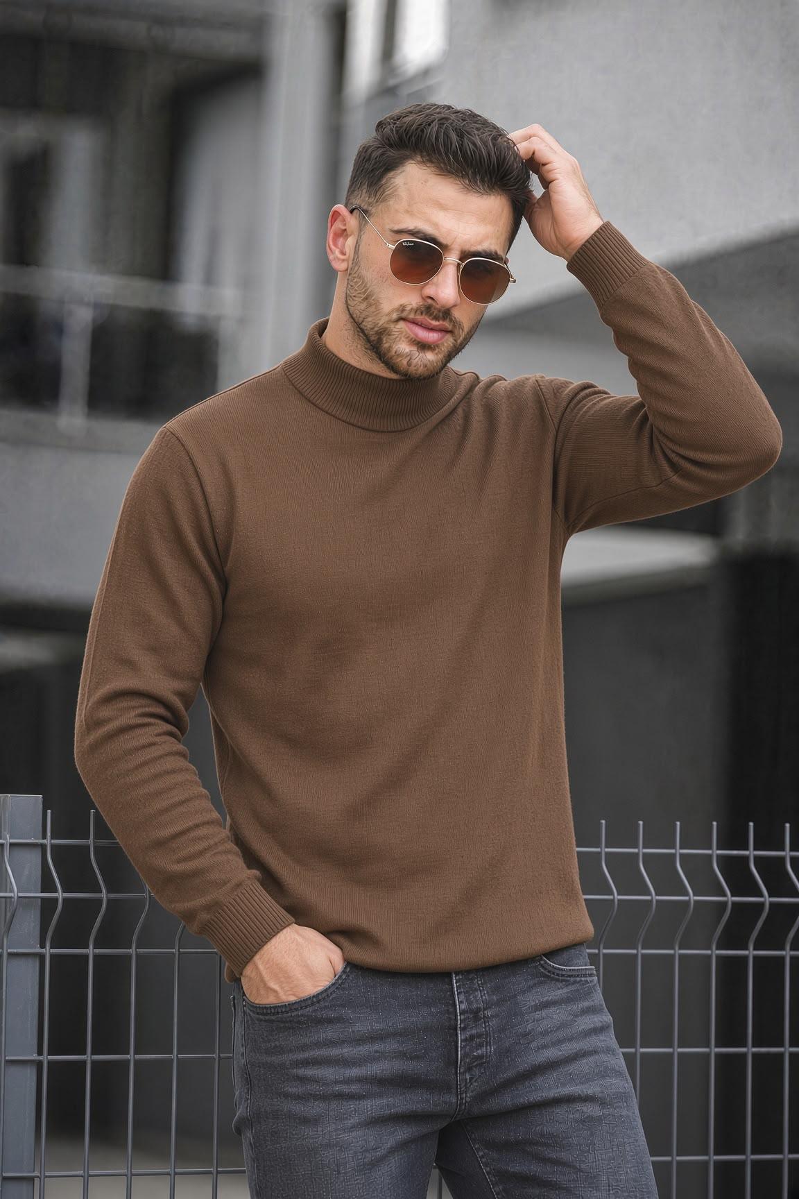 Seka 815 Pamuk Slim Fit Erkek Yarım Balıkçı Kazak