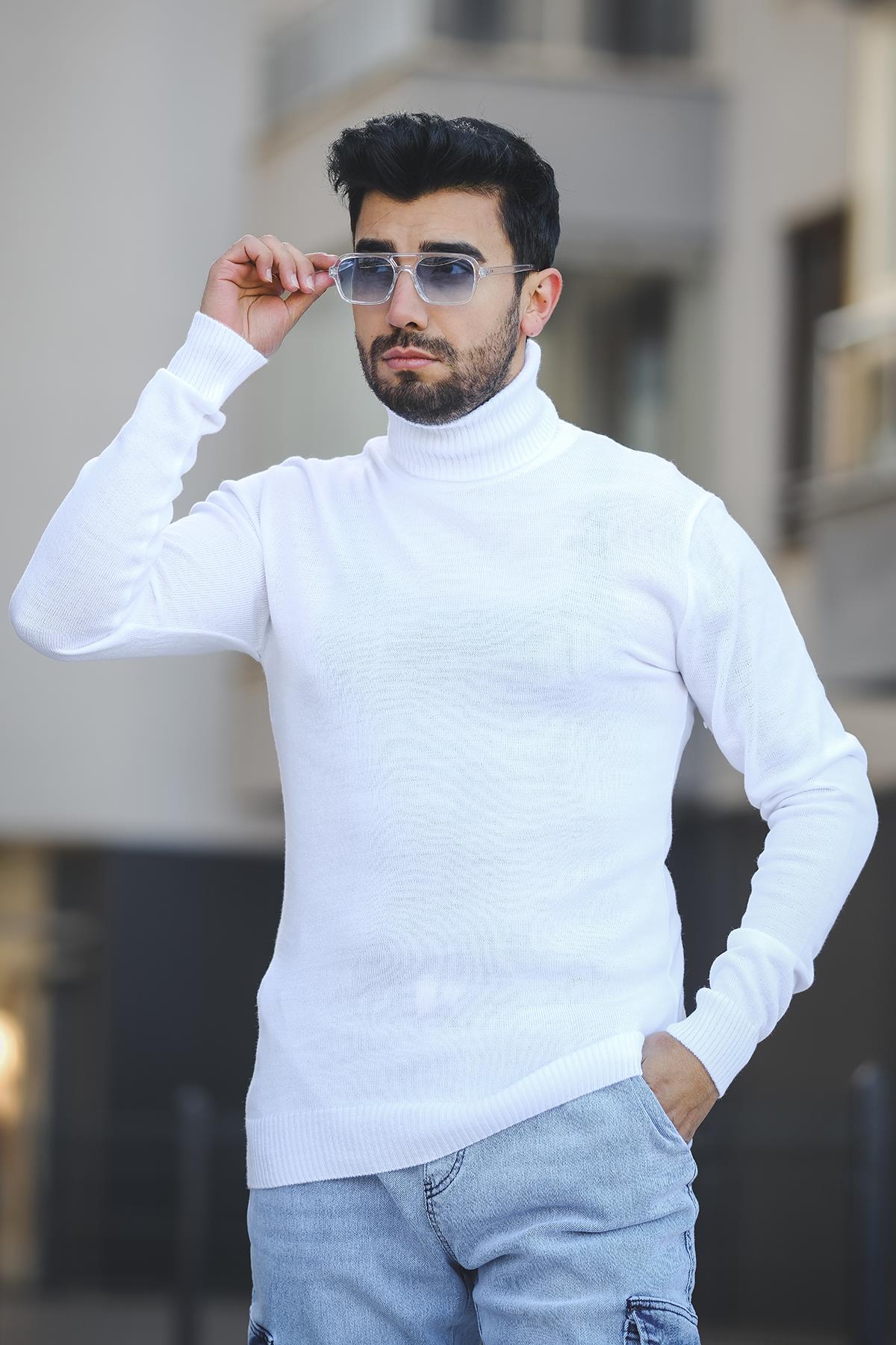 Seka 849 Pamuk Slim Fit Erkek Tam Balıkçı Boğazlı Kazak